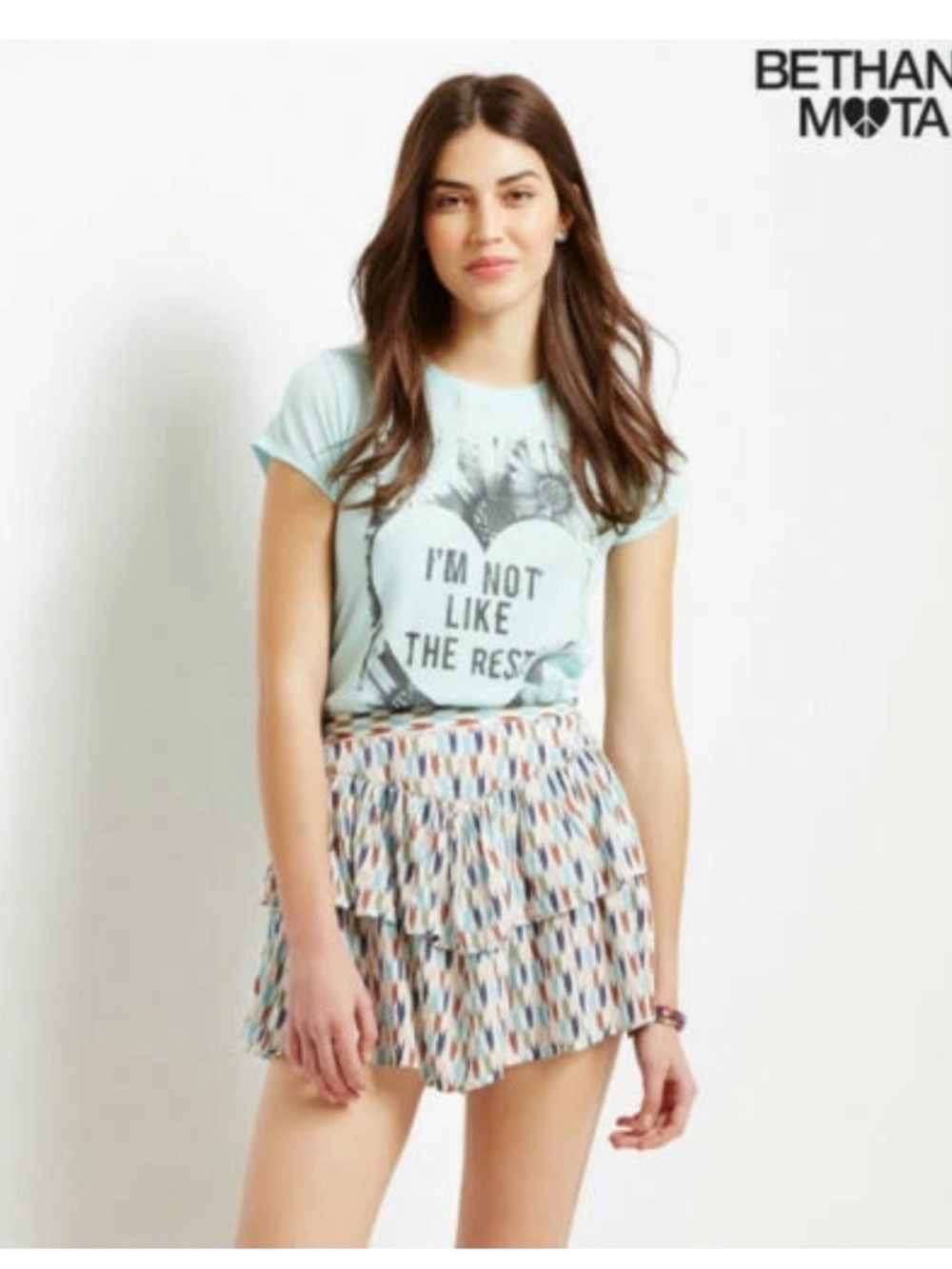 AEROPOSTALE Bethany Mota XS Brushstroke Tiered Mini Skirt Boho  Festival Summer